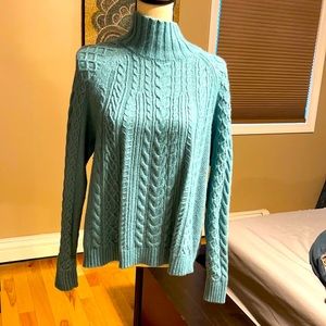 Sea green cable knit sweater